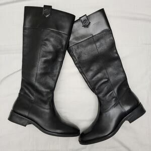 NWOT Vince Camuto Selpisa Black Leather Knee High Riding Boot Size 10